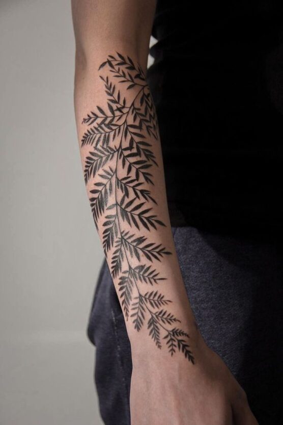 tatuagem de folha